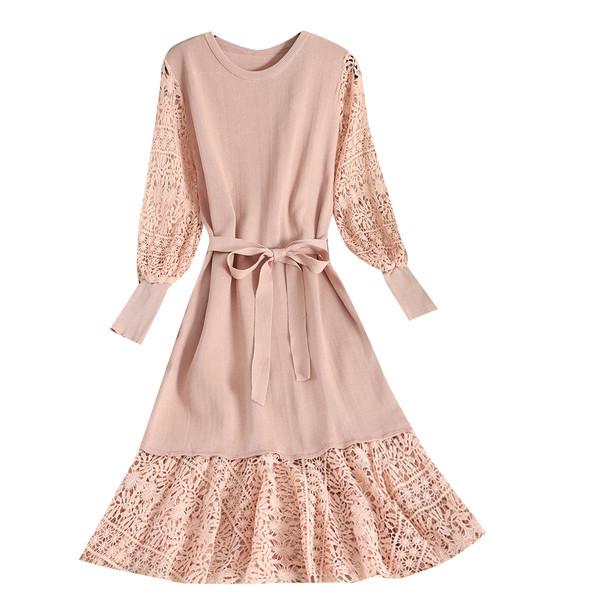 Női hosszú ruha derékkötővel, három színben