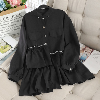 Modern női ing modell fekete és kék színben