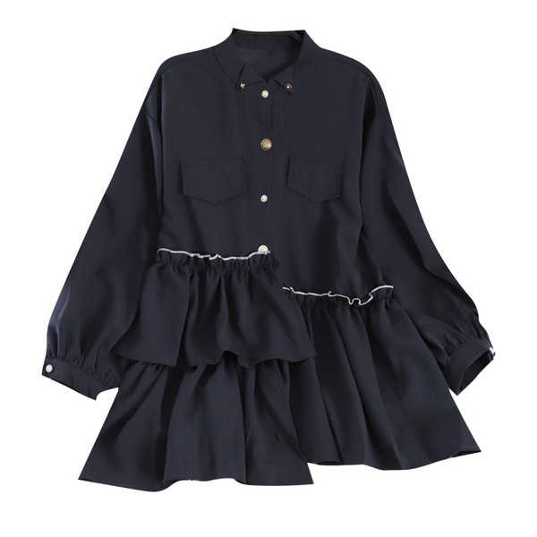 Modern női ing modell fekete és kék színben