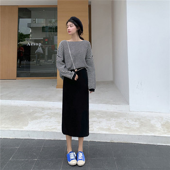 Fusta dama casual in doua culori model drept