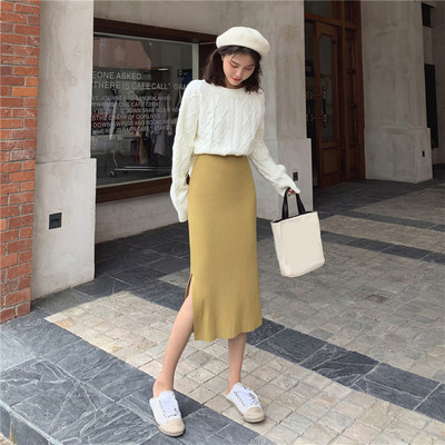 Fusta dama casual in doua culori model drept