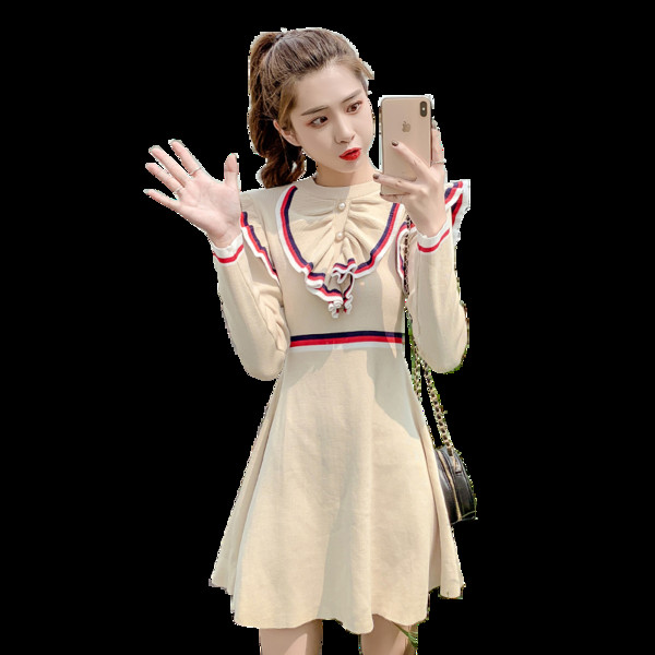 Alkalmi női ruha két színben, hosszú ujjal és gombbal