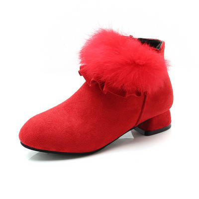 Női velúr csizma pehelyes barna, piros és fekete színekben