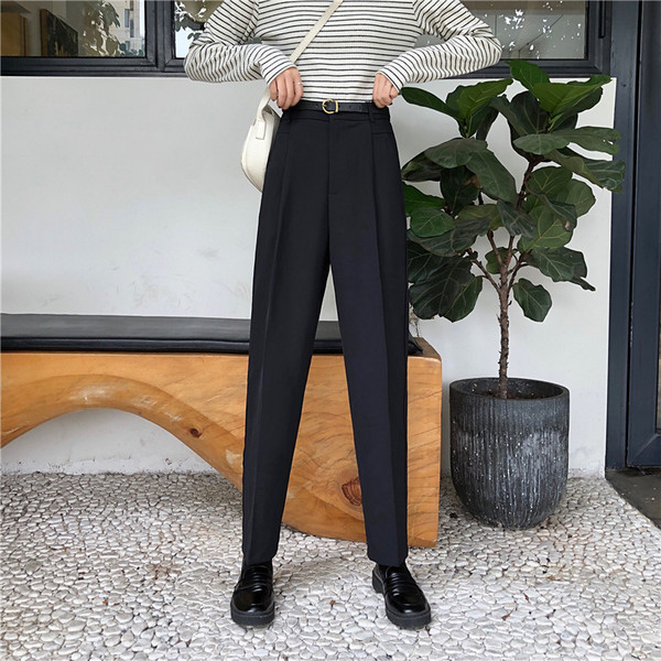 Дамски модерен панталон в два цвята - прав модел