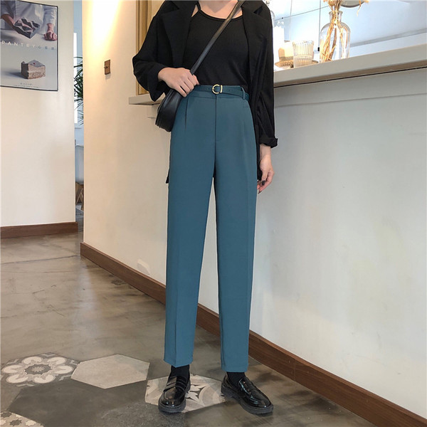 Дамски модерен панталон в два цвята - прав модел