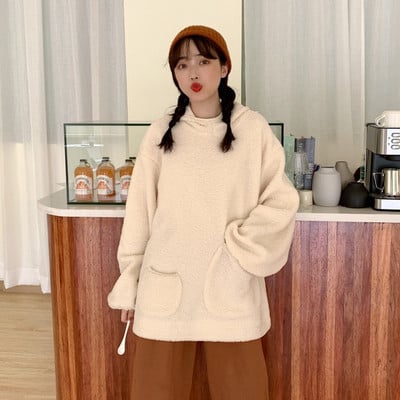 Hanorac de zi cu zi pentru femei în două culori cu buzunare