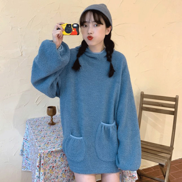 Hanorac de zi cu zi pentru femei în două culori cu buzunare