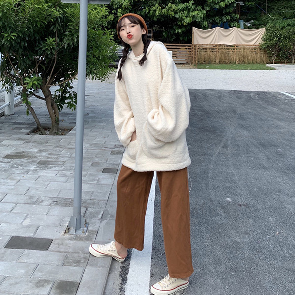 Hanorac de zi cu zi pentru femei în două culori cu buzunare