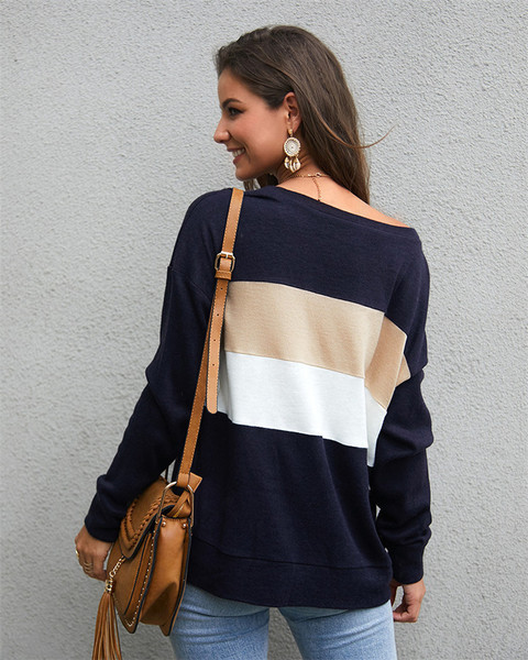 Női dáma új modell O-nyakkivágással és hosszú ujjú három színben