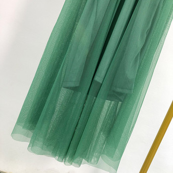 Modern női tüll ruha zöld színben