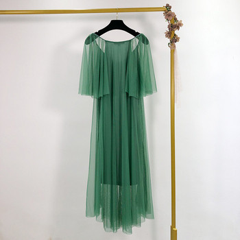 Modern női tüll ruha zöld színben