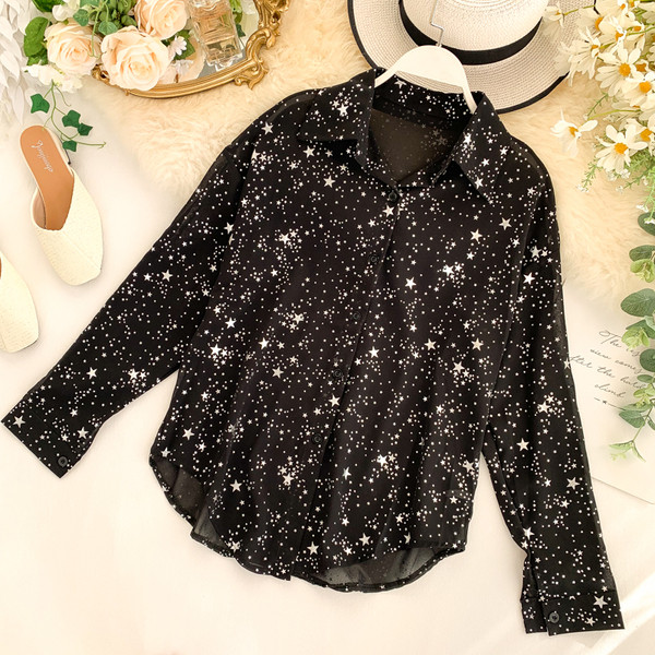 Modern női ing gallérral, fehér és fekete színben