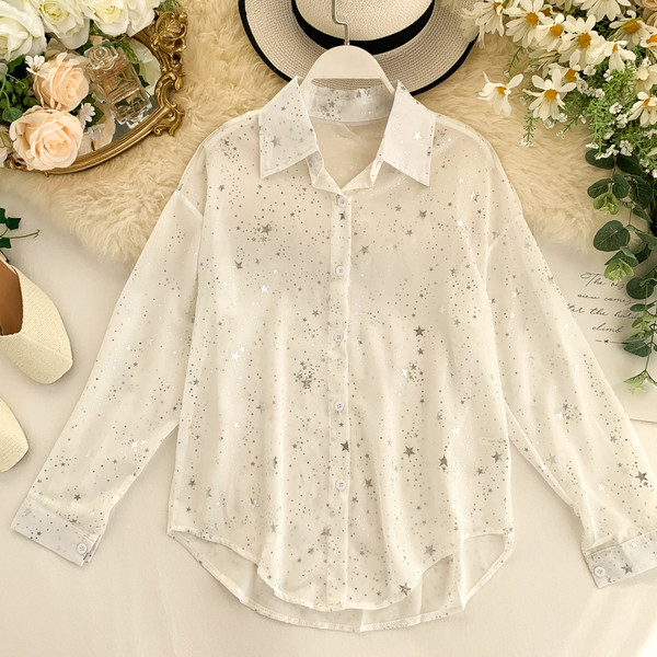 Modern női ing gallérral, fehér és fekete színben