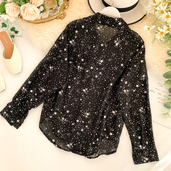 Modern női ing gallérral, fehér és fekete színben