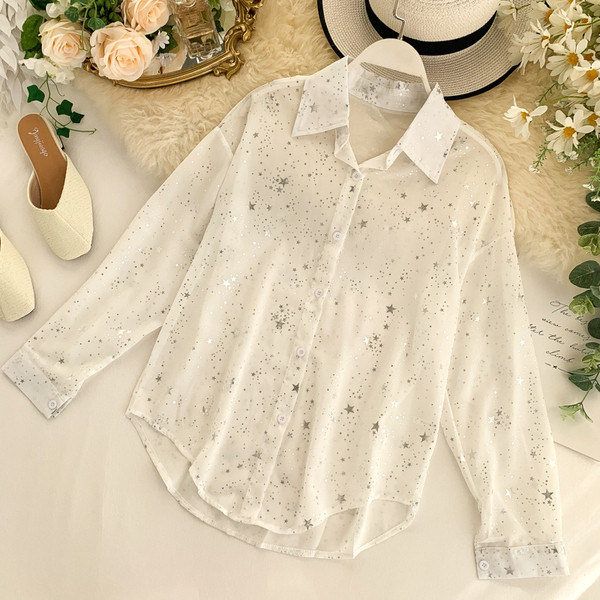 Modern női ing gallérral, fehér és fekete színben