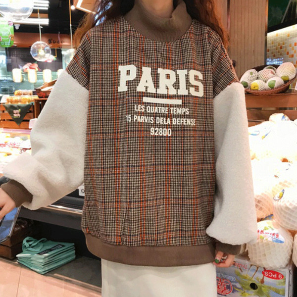 Női kockás blúz magas gallérral, két színben