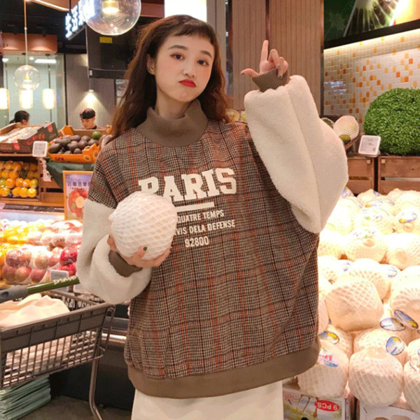 Női kockás blúz magas gallérral, két színben