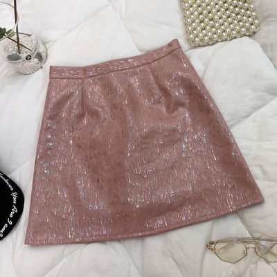 Új modell női rövid szoknya, fényes hatással három színben