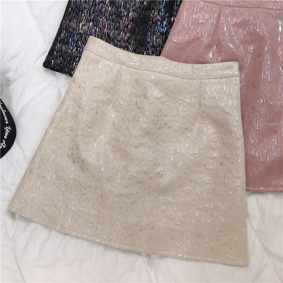 Új modell női rövid szoknya, fényes hatással három színben