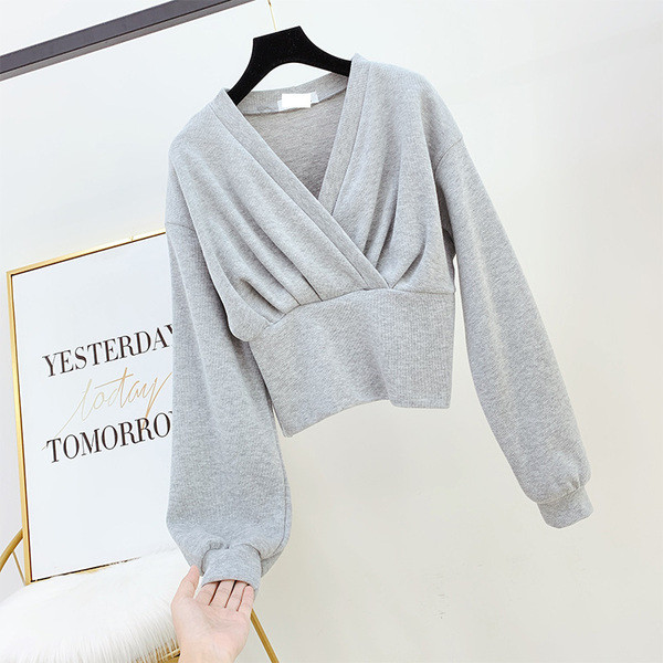 Γυναικεία μπλούζα με V-neck και μακρύ μανίκι σε τέσσερα χρώματα