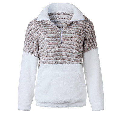 Hétköznapi női pulóver új modellje cipzárral és zsebekkel több színben