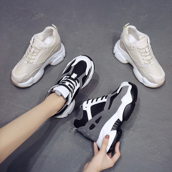 Modern női tornacipő platform és velúr elemmel több színben