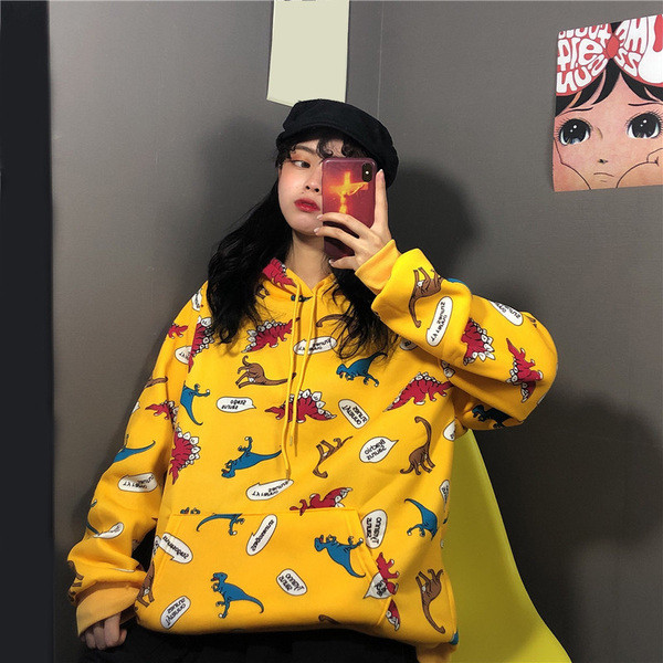 Női mindennapi széles pulóver két színben kapucnival