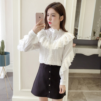 Stílusos női ing három színben, hosszú ujjal és csipkével