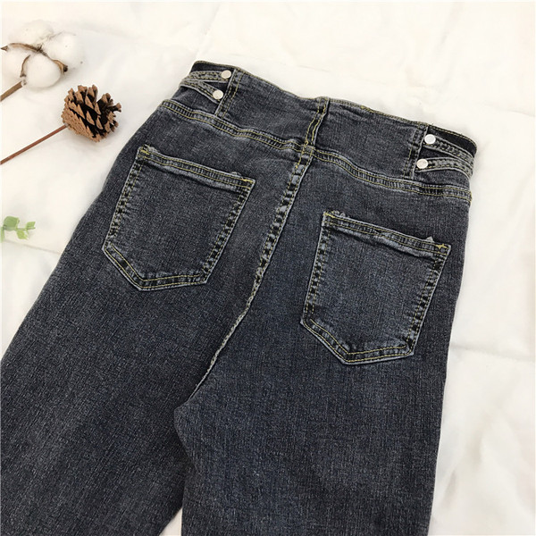 Alkalmi női farmer magas derékkal, fekete, kék és szürke színben