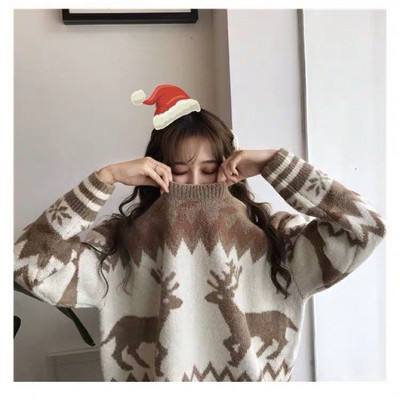 Női széles pulóver két színben, ovális nyakkivágással