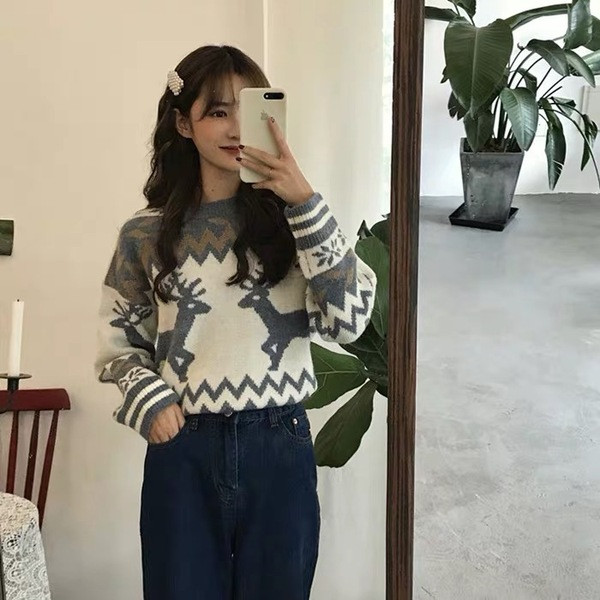 Női széles pulóver két színben, ovális nyakkivágással