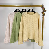 Vékony kötött női pulóver három színben