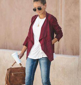 Őszi női rövid kabát cipzárral több színben