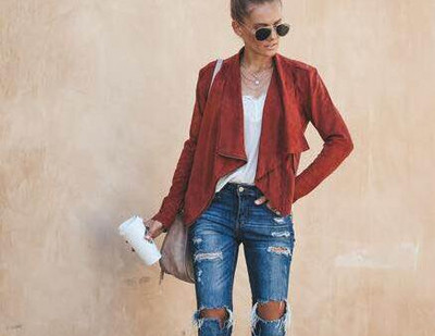 Őszi női rövid kabát cipzárral több színben