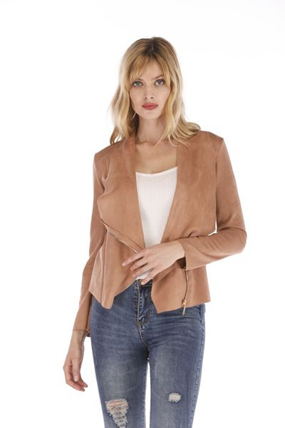 Őszi női rövid kabát cipzárral több színben