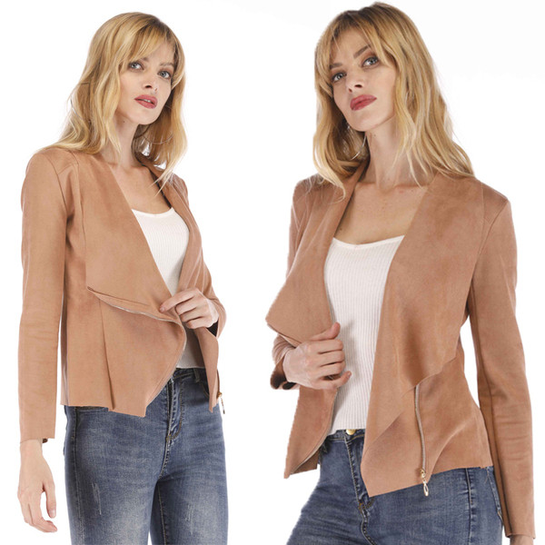 Őszi női rövid kabát cipzárral több színben