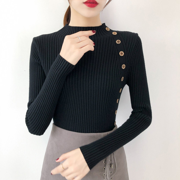 Új modell mindennapi női pulóver gombokkal - több színben