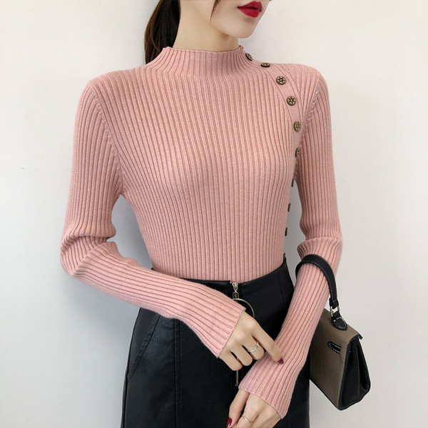 Új modell mindennapi női pulóver gombokkal - több színben