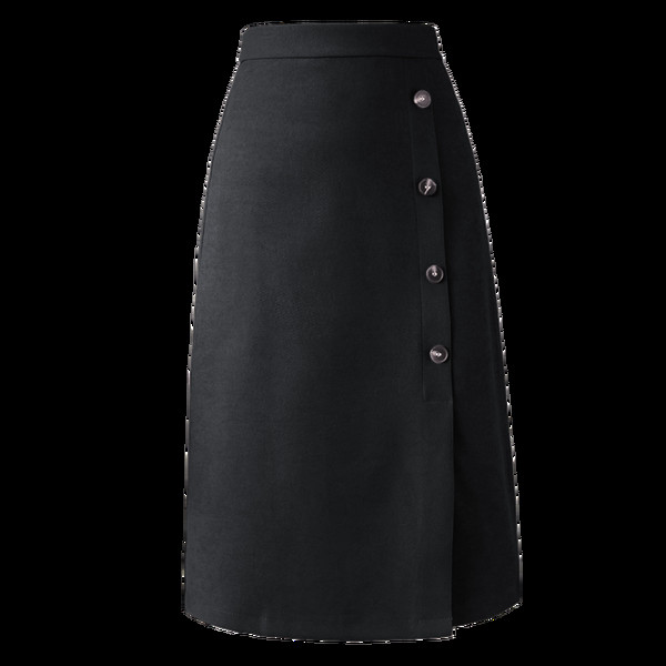 Új modell modern női szoknya fekete, kék és zöld gombokkal