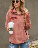 Női alkalmi pulóver zsebbel és gombokkal több színben