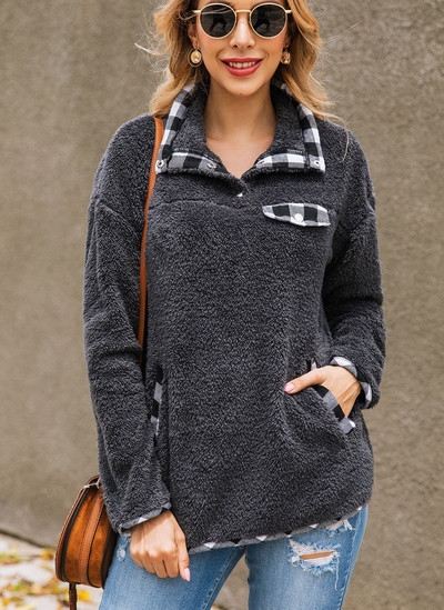 Női alkalmi pulóver zsebbel és gombokkal több színben