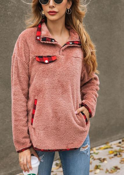 Női alkalmi pulóver zsebbel és gombokkal több színben