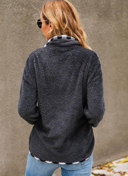 Női alkalmi pulóver zsebbel és gombokkal több színben