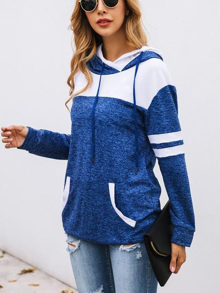 Hétköznapi női pulóver kapucnival és nyakkendővel több színben