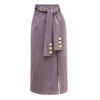 Új modell női szoknya hasítékkal és övvel fekete, szürke és barna színekben