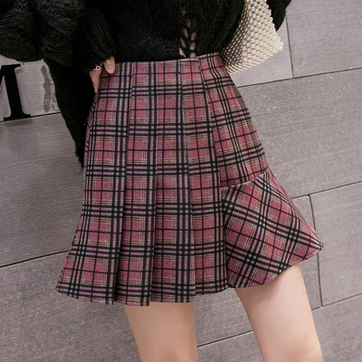 Modern női kockás szabású szoknya három színben