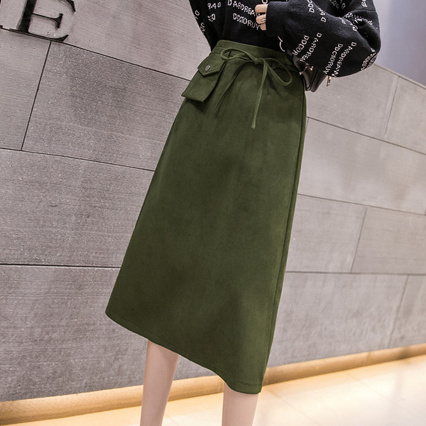 Új modell alkalmi női szoknya zsebes - szabású modell három színben