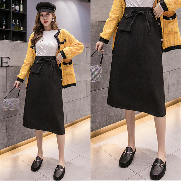 Új modell alkalmi női szoknya zsebes - szabású modell három színben