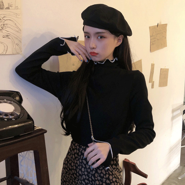 Női alkalmi blúz több színben, magas gallérral