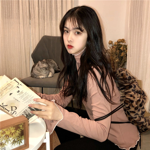 Női alkalmi blúz több színben, magas gallérral